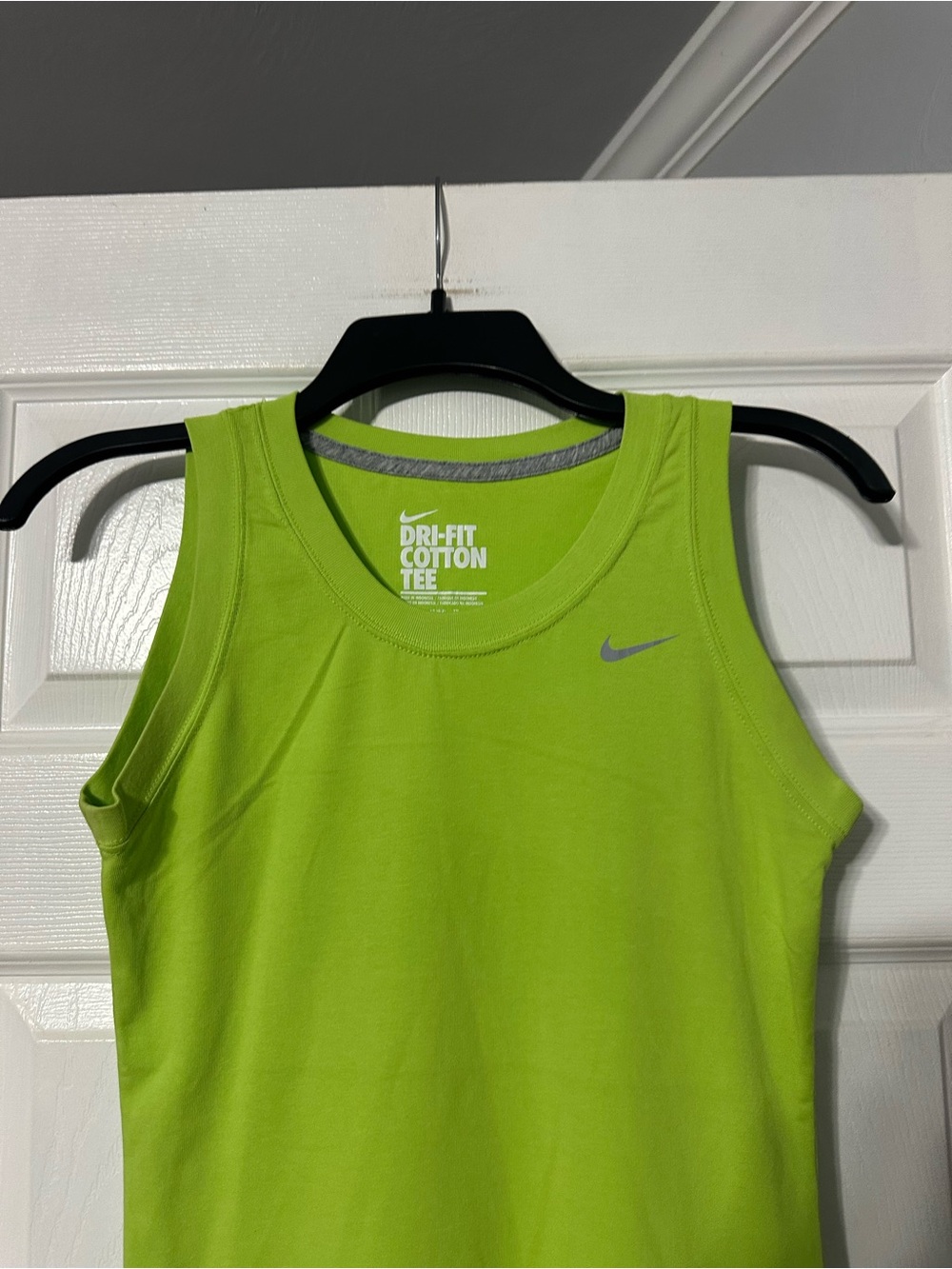 Nike Lime Green Dri-FIT Cotton Tee Tank Top - Picture 2 of 13